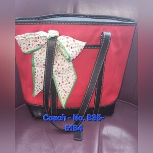 Coach Canvas Tote G1593-F17469 | Red & Black | EUC $175